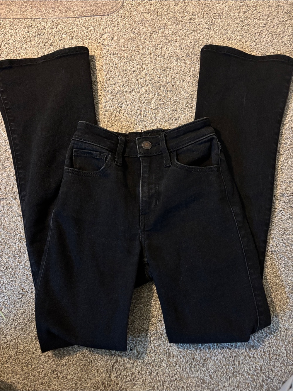 Hollister 000 Mid-Rise Black Bootcut Jeans